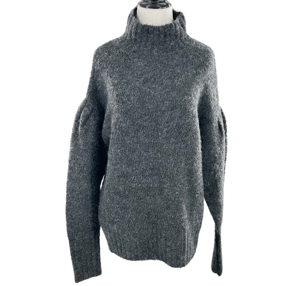 Express womens sweater size XS grey oversized turtleneck - Picture 1 of 11